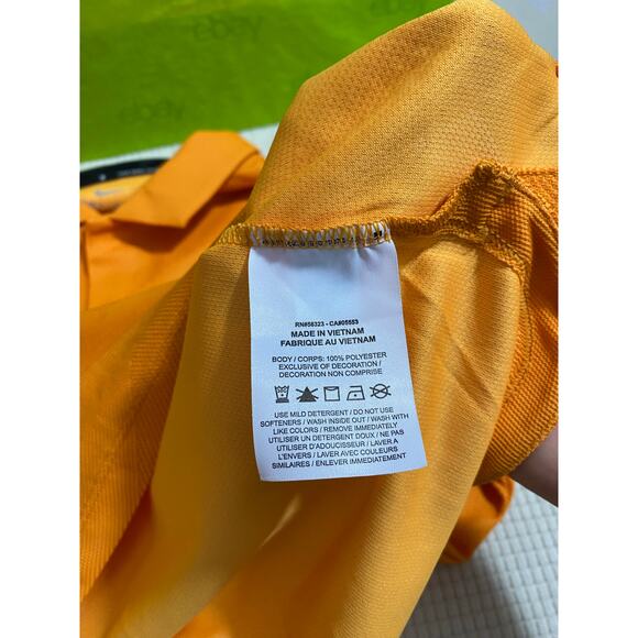 Nike Polo GOLF Shirt Mens Orange Stripe XL Tiger Woods Collection - Picture 8 of 13